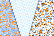 Orange & Blue Floral Pattern Set, a Pattern Graphic by Libby Wishes (Thumbnail 5 of 5)