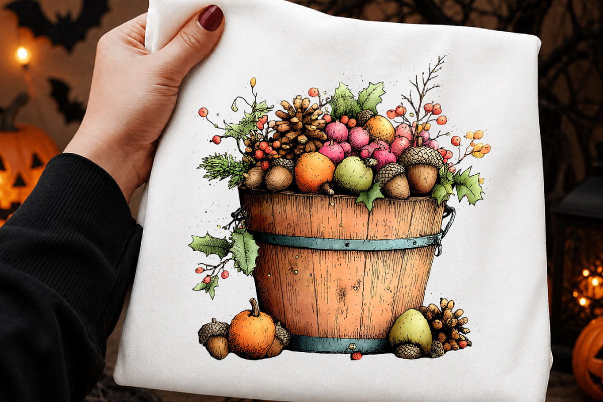 Harvest Bucket Watercolor Clipart, a Transportation Illustration by Digital Artistic99 (Photo 9 of 10)