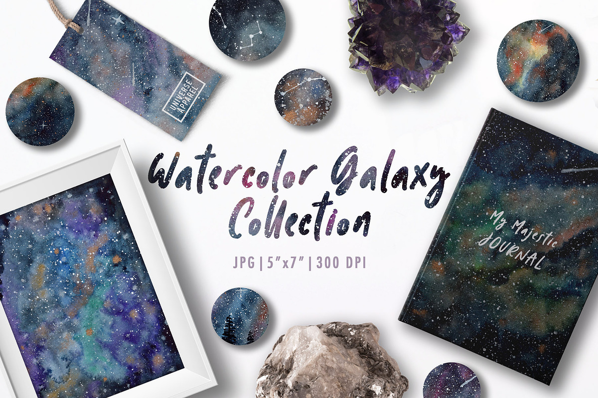 Galaxy Watercolor Collection, a Decorative Illustration by wulano (Photo 1 of 3)