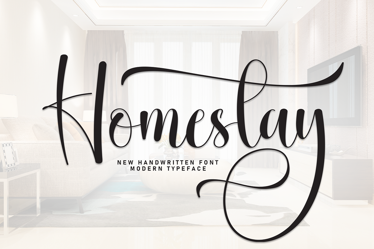 Homestay | Script Font, a Handwritten Font by Scratchones (Photo 1 of 9)