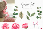 Watercolor Sewing Kit, a Work Illustration by YuliyaArtGarden (Thumbnail 2 of 7)