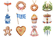 Watercolor Octoberfest Clipart, an Illustration by Design Market (Thumbnail 3 of 3)