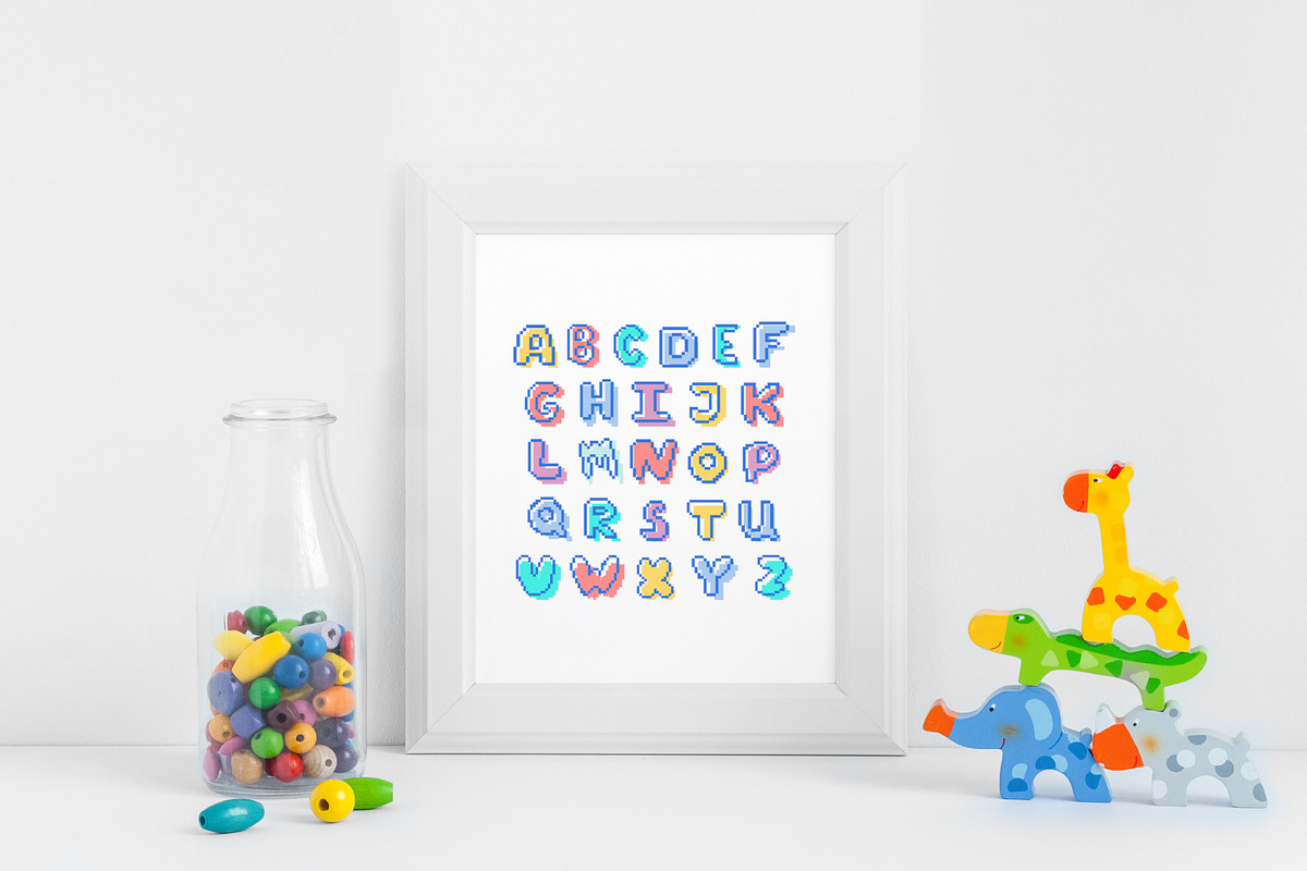 PRETTY WEIRDO pixel display font, a Symbol Font by Elena Choo (Photo 9 of 9)