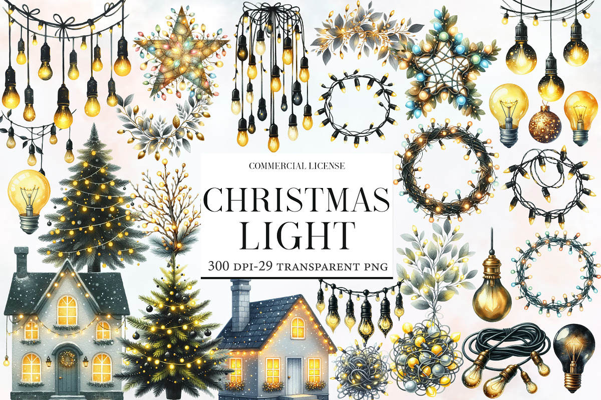 Christmas Light Clipart, an Illustration by Designworld (Photo 1 of 5)
