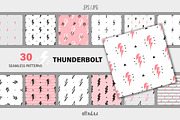Thunderbolt Seamless Patterns, a Pattern Graphic by AllNikArt (Thumbnail 1 of 6)