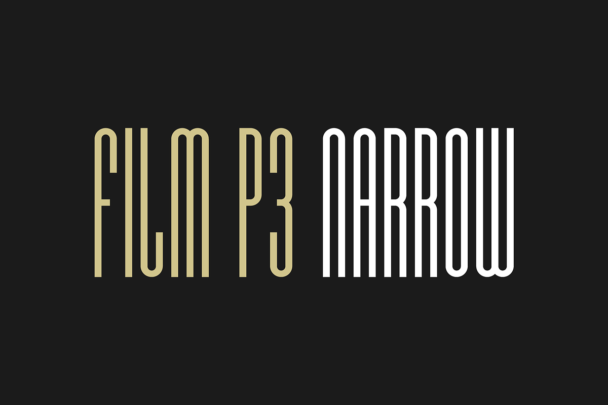 Film P3 Narrow: 3 Styles, a Sans Serif Font by Fontsphere (Photo 1 of 3)