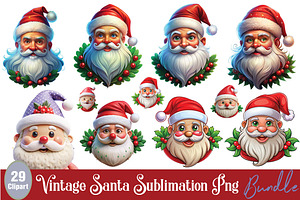 Vintage Santa Sublimation Bundle, an Object Graphic by DollarSmart