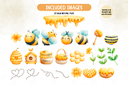 Cute Honey Bee Png Set, Honey Comb, an Illustration by TatiMockup (Thumbnail 2 of 5)