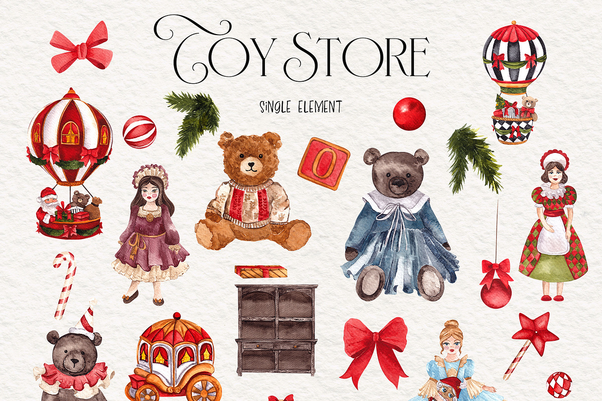 Toy Store. Christmas graphic., an Object Illustration by ma_i_vi (Photo 4 of 12)