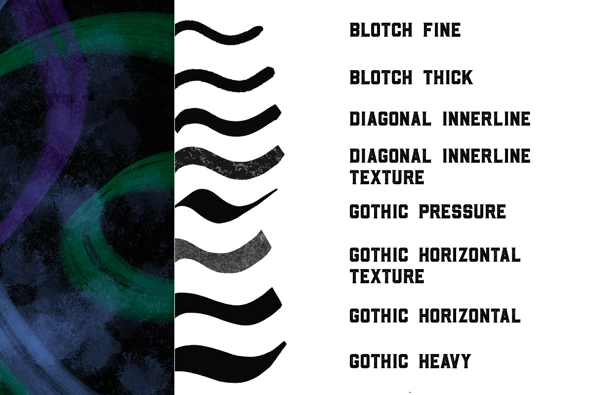 Gothic Blackletter Procreate Brushes, a Brush Add-On by The Forge Type Co (Photo 10 of 12)