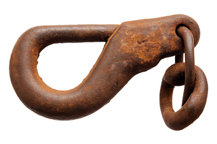 Close-up of a rusty metal chain link, an Industrial Photo by Sergey Kotenev