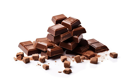 Tasty chocolate pieces. Generative AI, a Food & Drink Photo by AlyaAnd