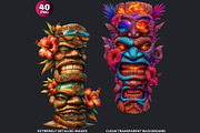 Modern Tiki Totems Clipart Set, a Decorative Illustration by ThatsDesignArt (Thumbnail 3 of 10)