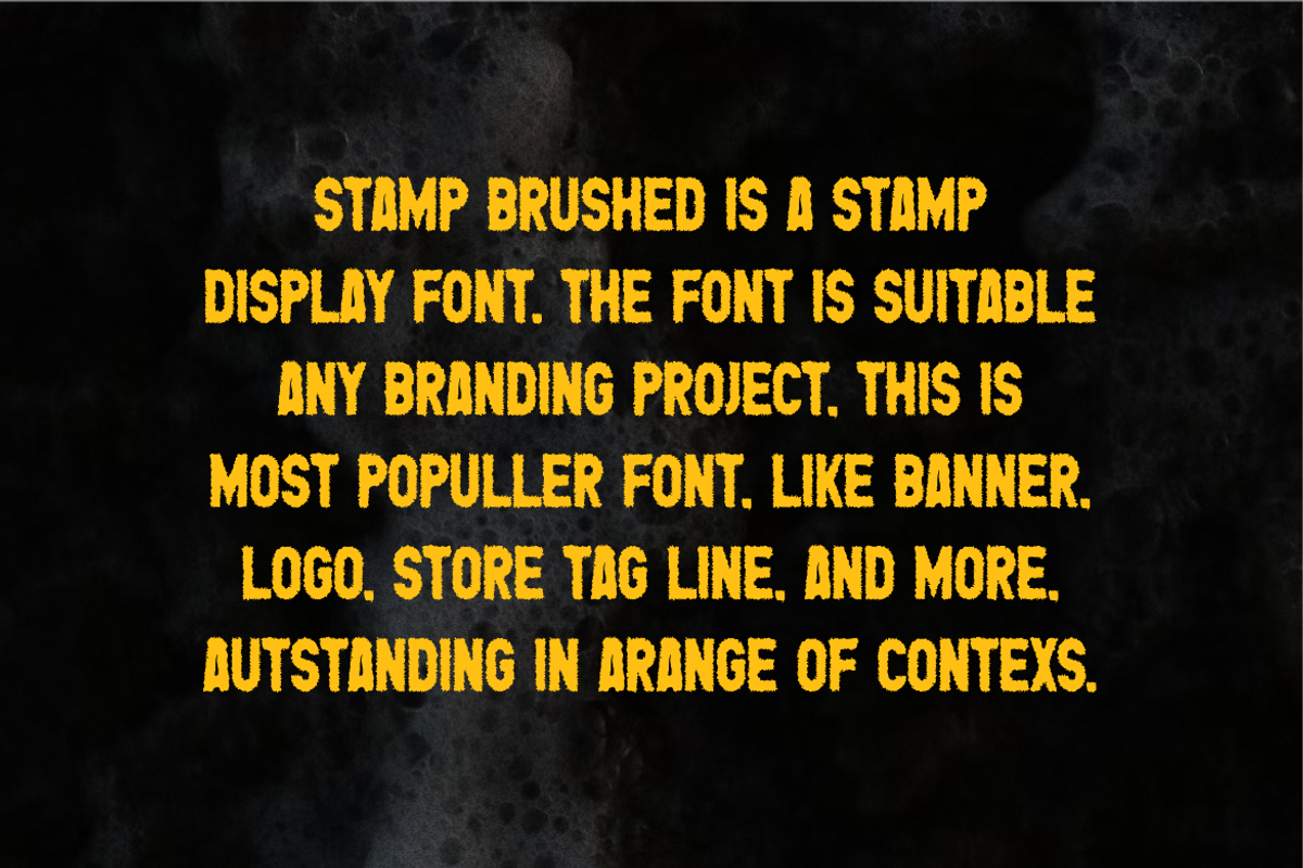 Stamp Brushed Font, a Sans Serif Font by QR Design Studio (Photo 4 of 6)