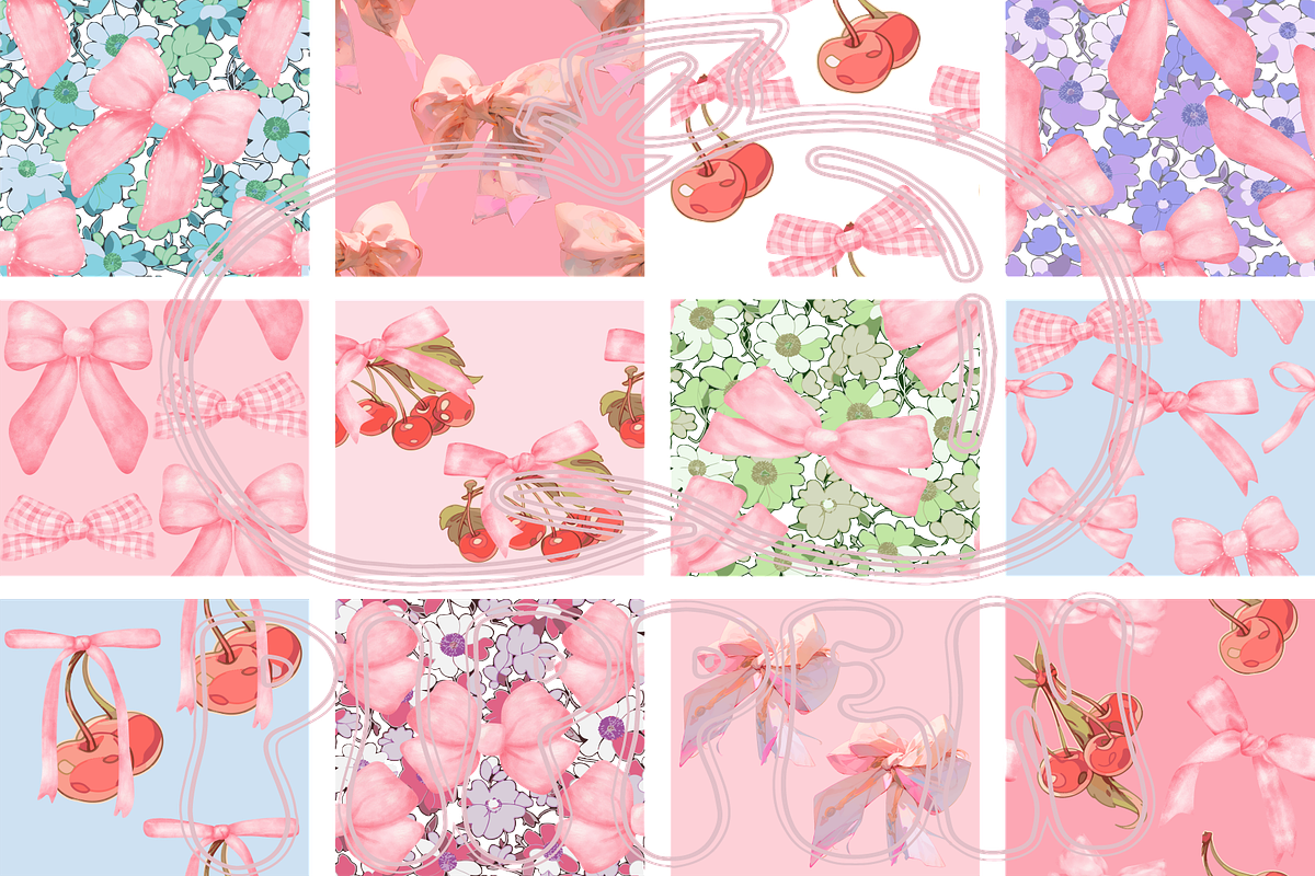 Coquette Pink Bows Pattern Bundle, a Pattern Graphic by Blynn Pippen (Photo 4 of 10)