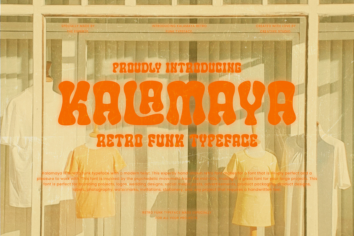 Kalamaya Retro Funk Business Font, a Font by Creatype Studio (Photo 1 of 10)