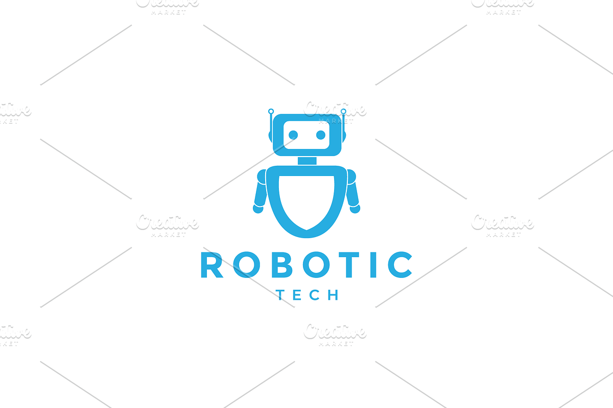 little robotic technology cute logo, a Branding & Logo Template by devastd