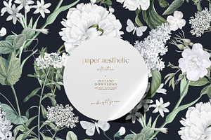 White Flowers Botanical Paper Pack