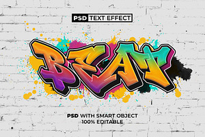 PSD Beat Text Effect Graffiti Style