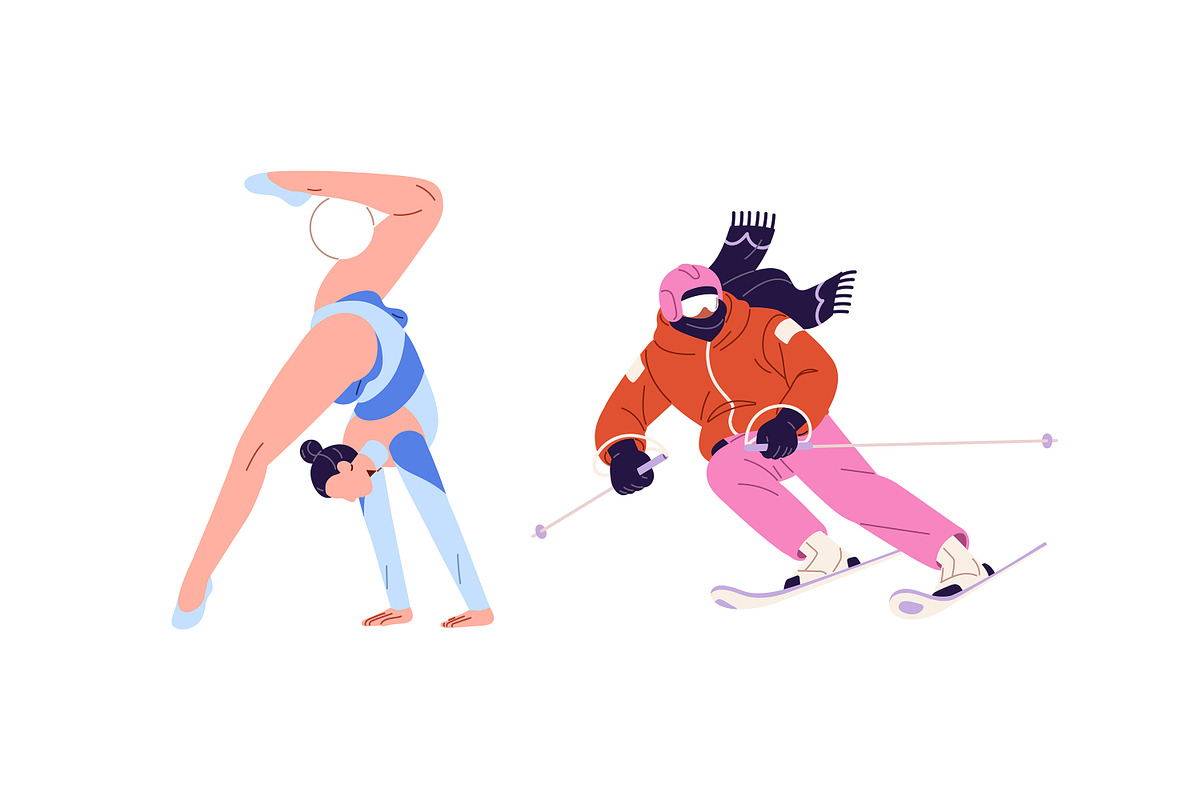 Sport athletes set, seamless pattern, a Sport Illustration by PaperTrident (Photo 3 of 12)