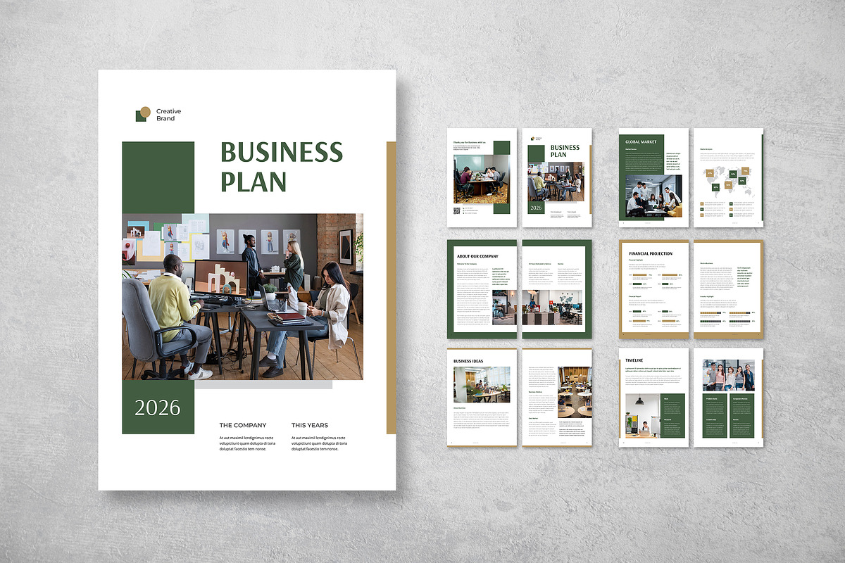 Green White Company Business Plan, a Brochure Template by UICreative (Photo 1 of 4)