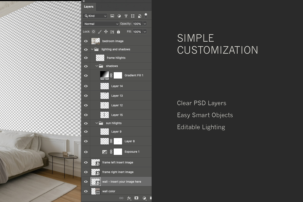 Paris Home | Bedroom No. 3 Mockup, a Household Mockup by Blixa 6 Studios (Photo 4 of 8)