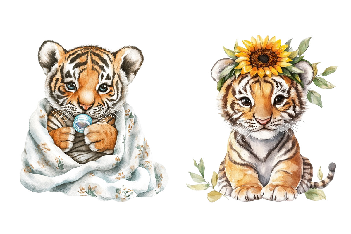 Playful Tiger Clipart Bundle, an Illustration by Pixels.Craft (Photo 8 of 9)