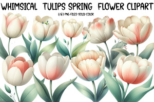 Whimsical Tulips Spring Flower Cli, an Illustration by Designworld