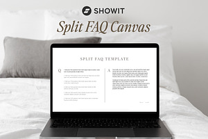 Split FAQ Showit Template Canvas