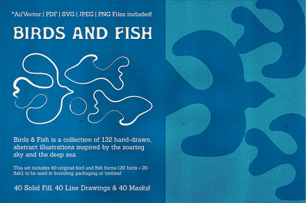 Birds & Fish - Hand Drawn Sea & Sky