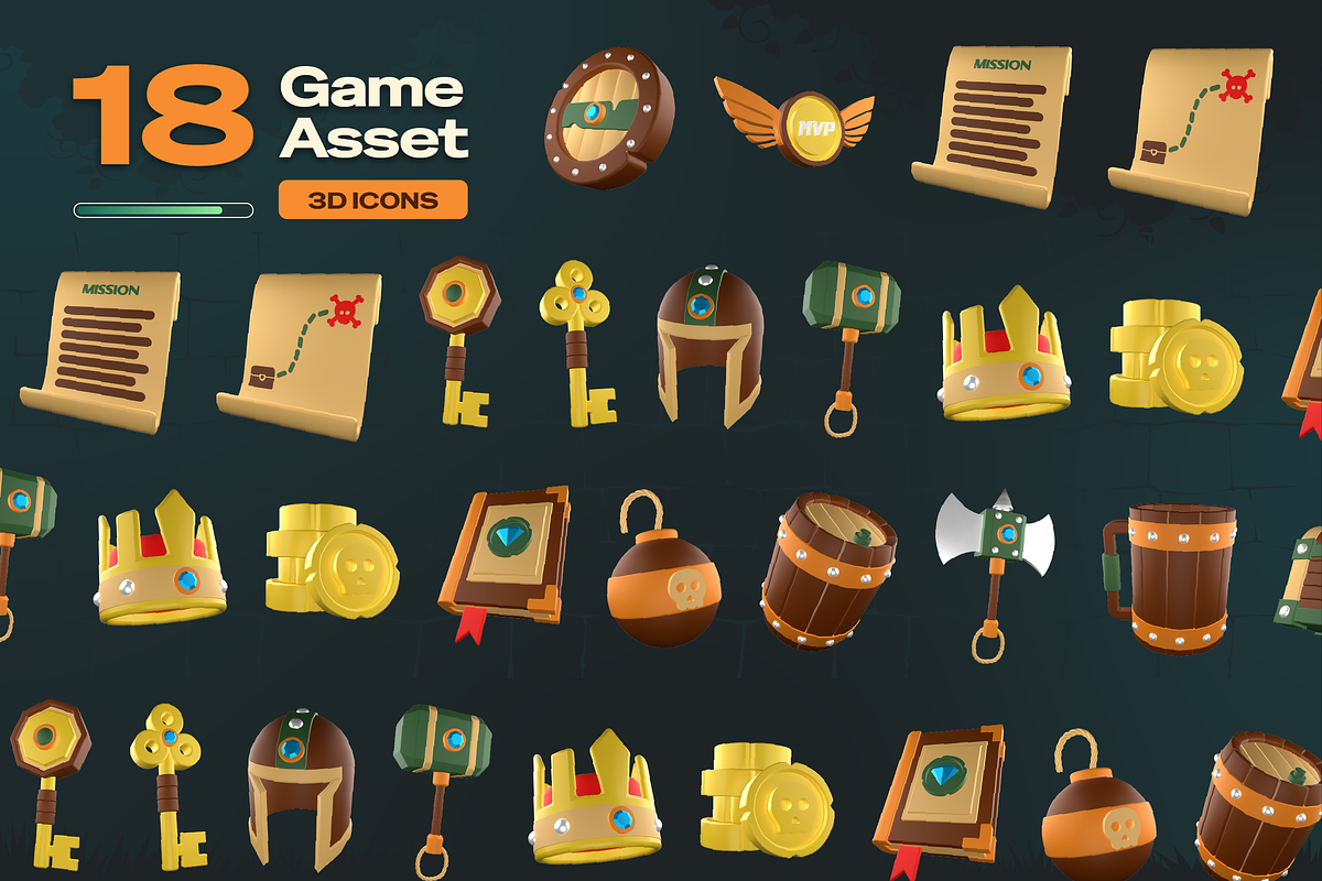 Game Asset 3D Icon, an Object 3D Model by Burntilldead (Photo 7 of 7)
