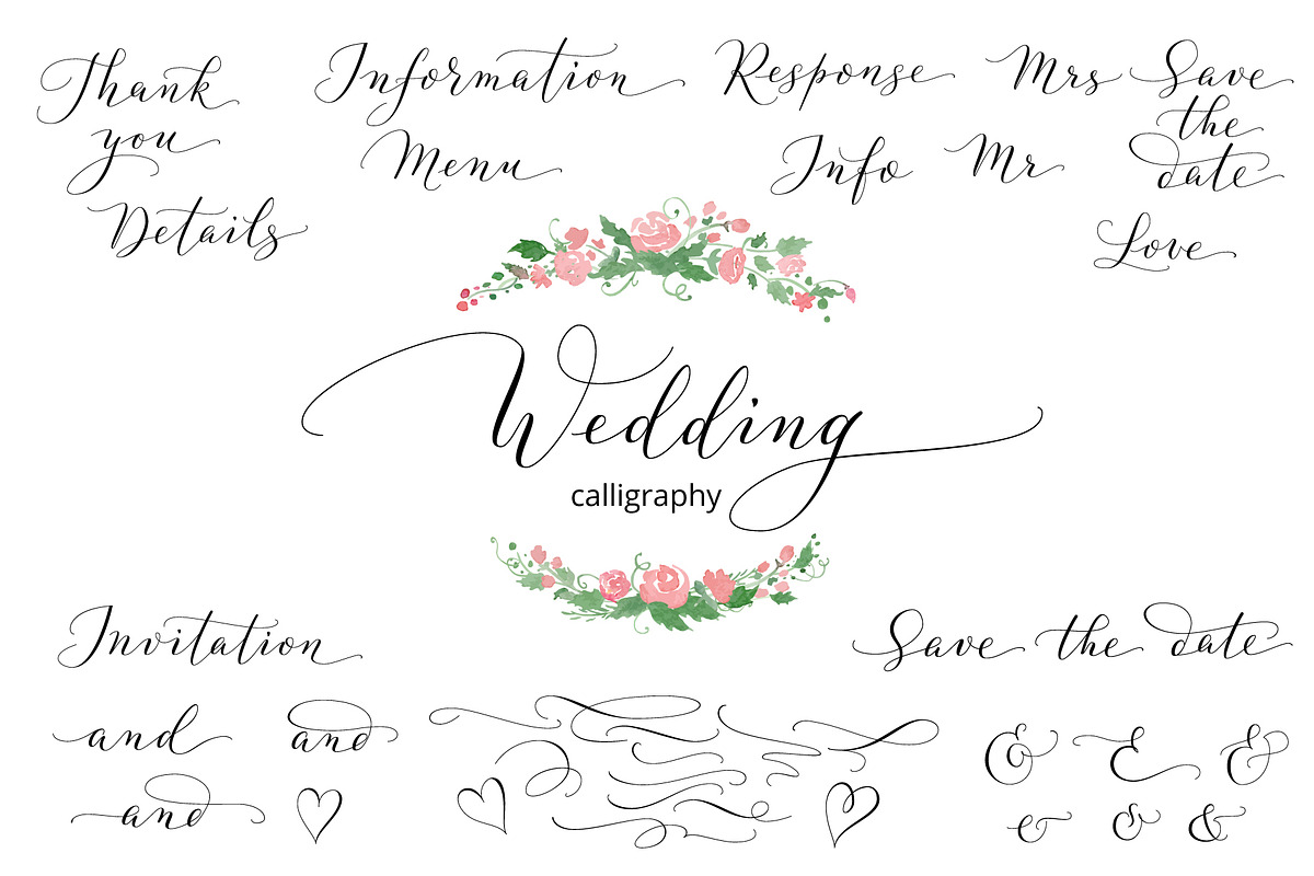 Collection of Wedding calligraphy, a Decorative Illustration by Olga Proz (Photo 1 of 8)