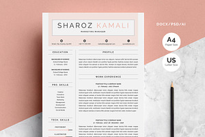 Minimalist Resume 4 Pages Pack