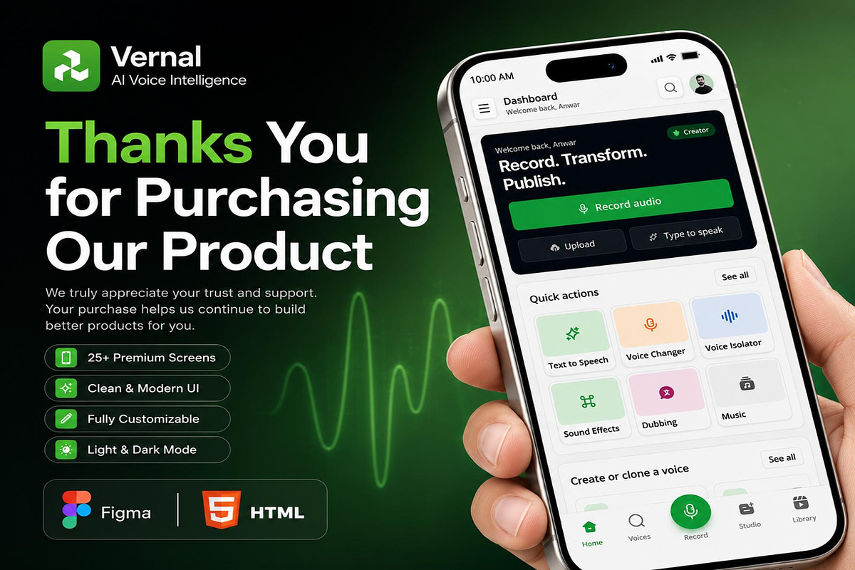 AI Voice Intelligence Mobile App UI, an UI Kit Template by Lumina_ui_ux202 (Photo 6 of 6)