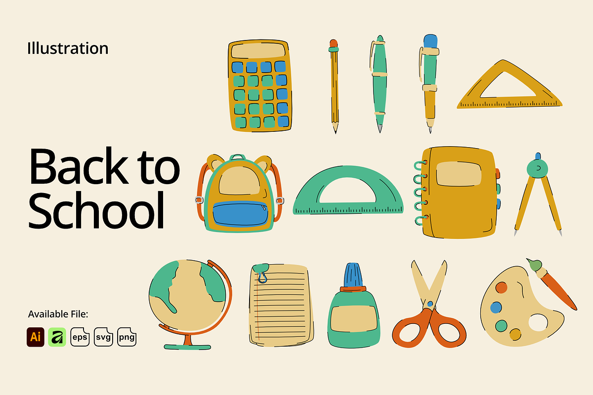 Back to School Vector illustrations, an Education Illustration by Spesifikstd (Photo 1 of 4)
