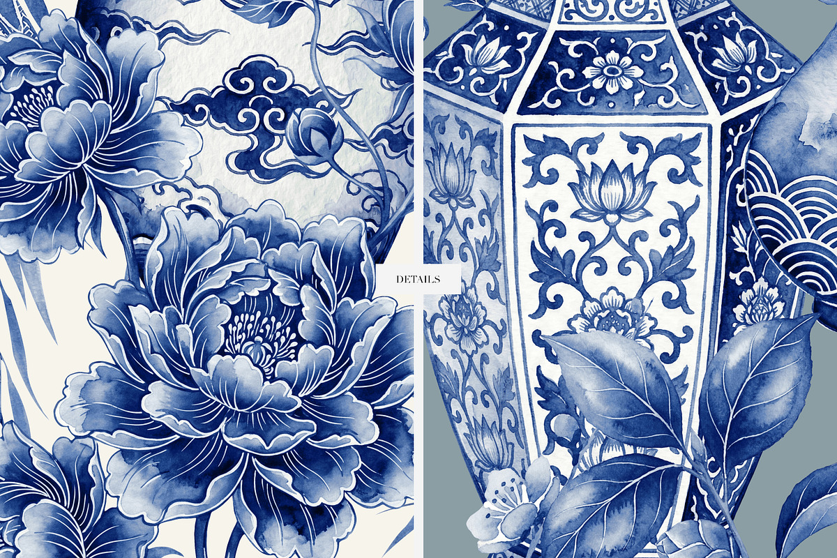 Chinoiserie Inspired Toile Patterns, a Pattern Graphic by LEAFure (Photo 7 of 9)