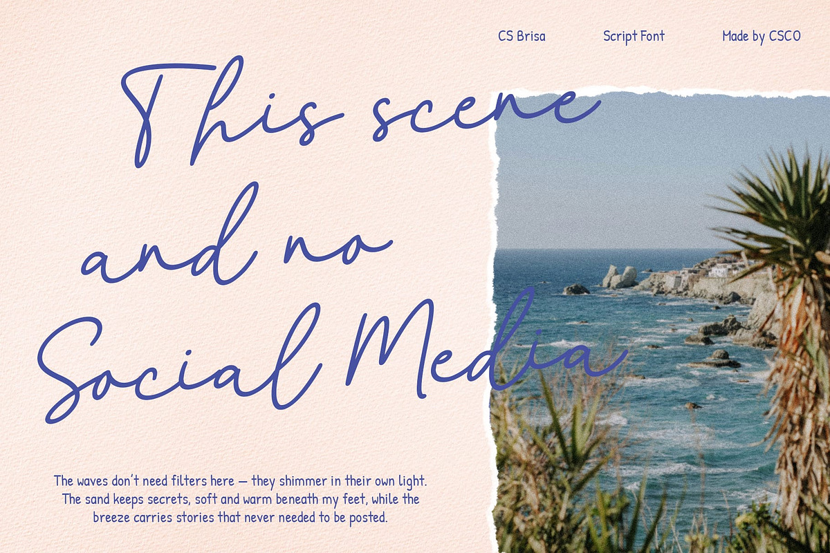 CS Brisa – Monoline Script Font, a Script Font by Craft Supply Co. (Photo 7 of 8)