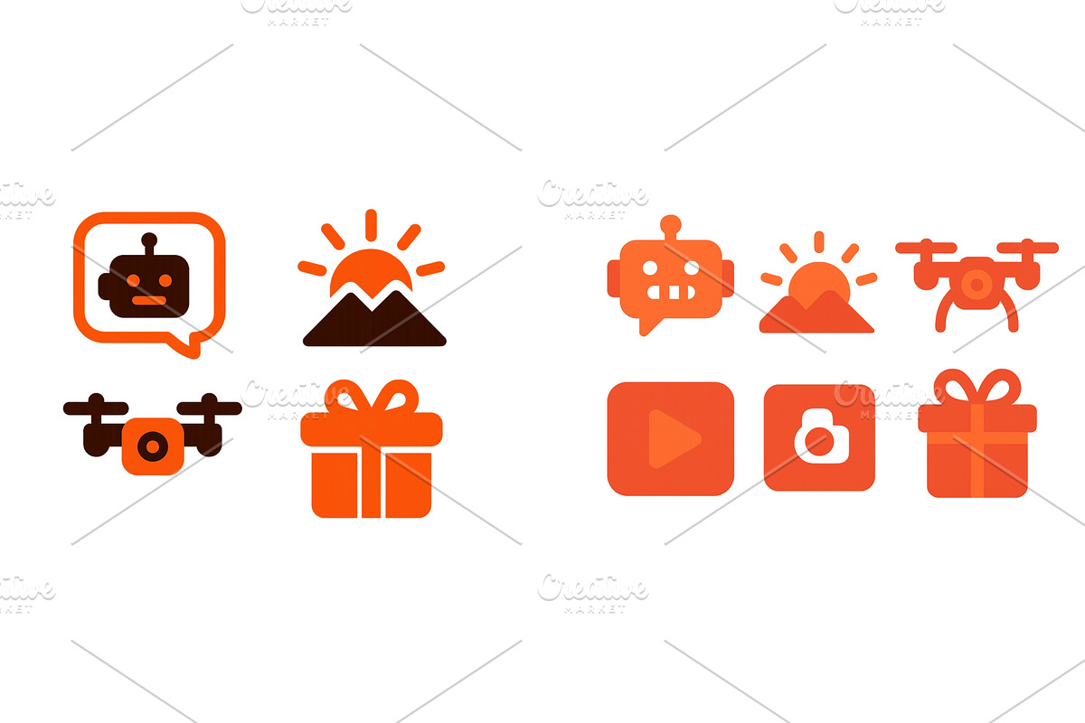 Colorful icons representing, a Technology Illustration by ZinetroN