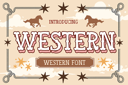 Western is a Western display font, a Serif Font by Brown Cupple