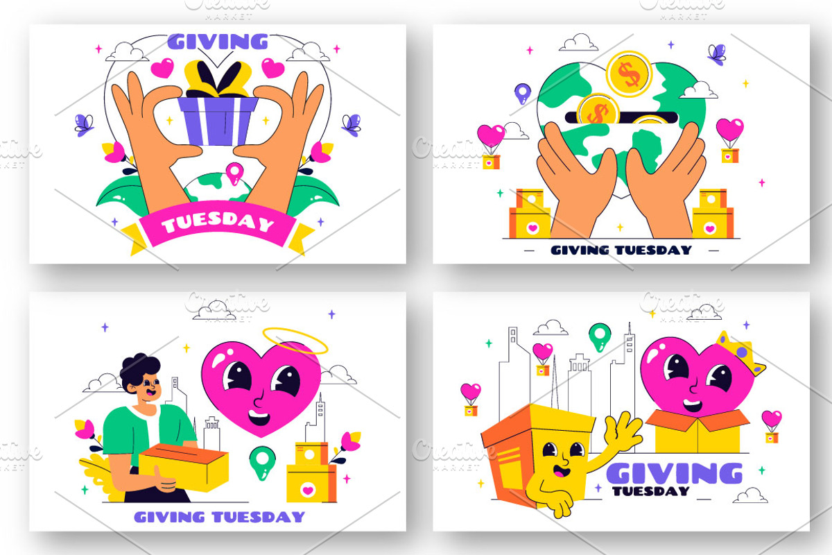 10 Happy Giving Tuesday Illustration, a Person Illustration by denayunebgt (Photo 3 of 4)