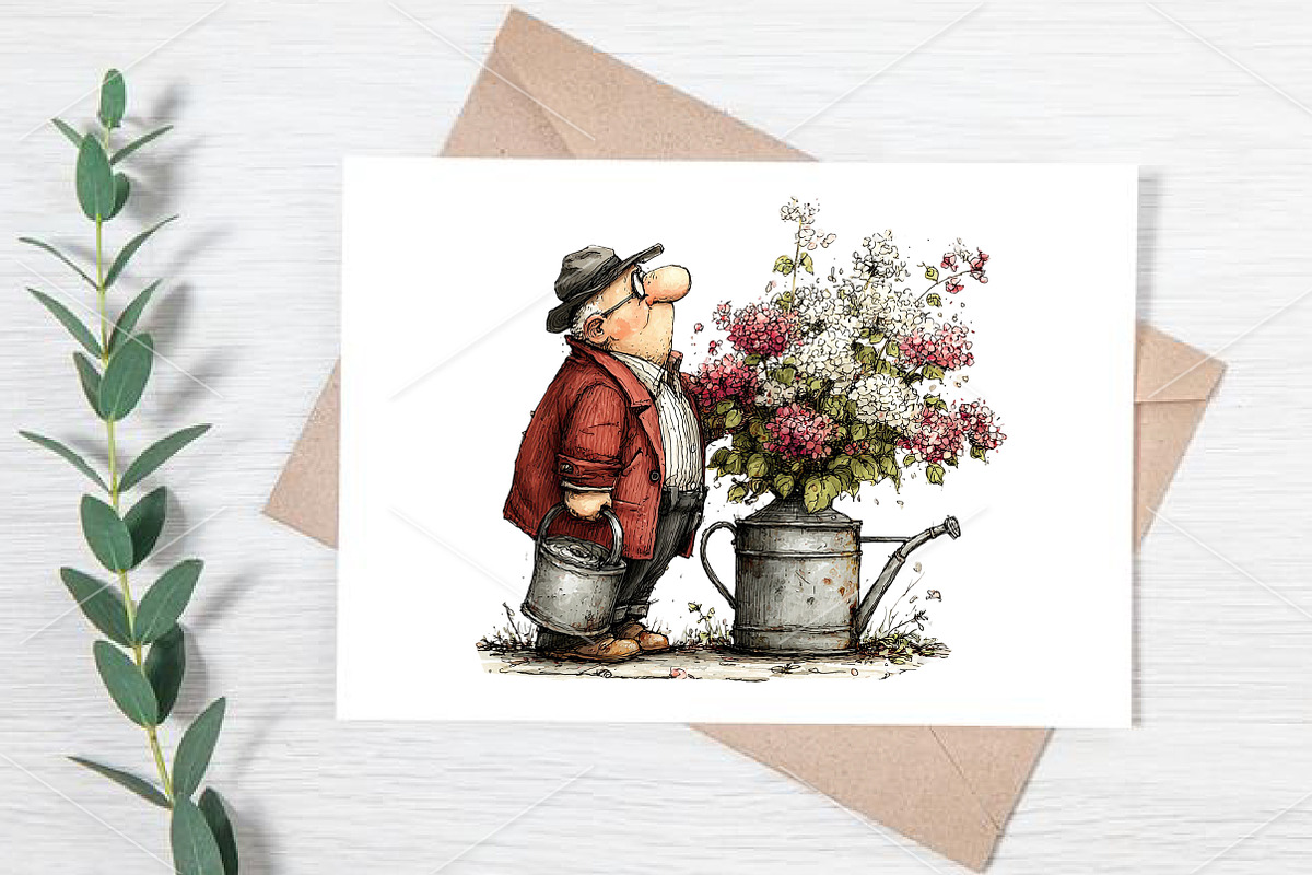 Whimsical Garden Grandma Clipart PNG, an Illustration by Canvas Craft (Photo 6 of 7)