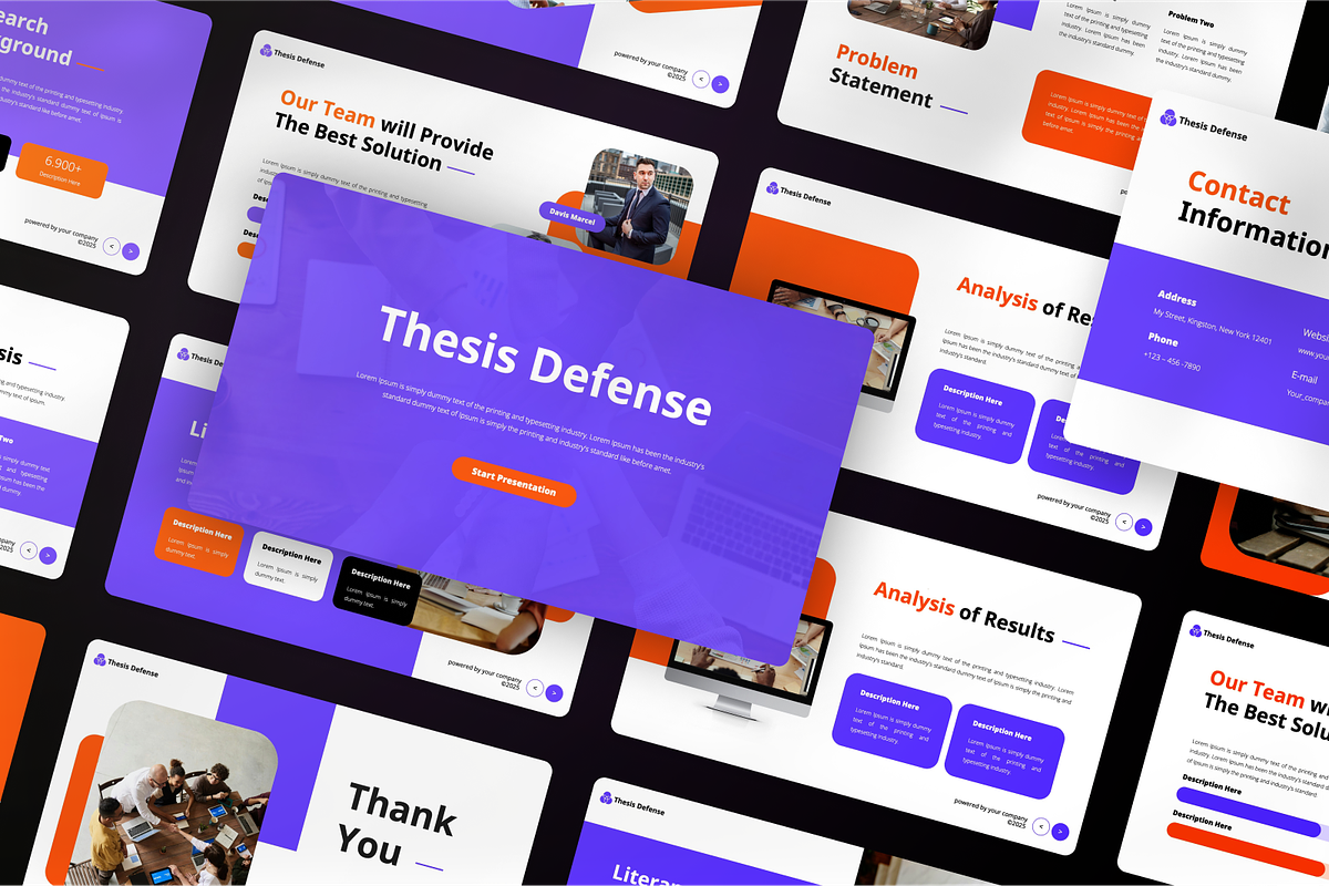 Thesis Defense Powerpoint, a Presentation Template by SquidPixey