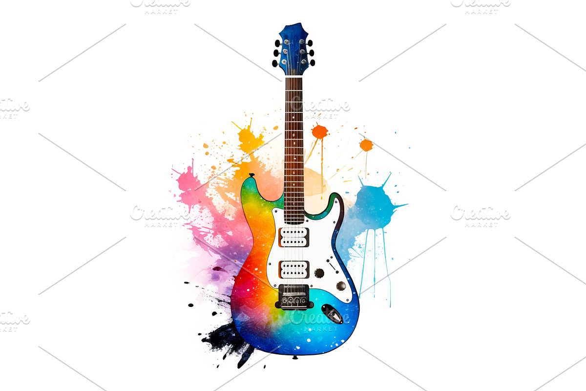 Traditional Electric guitar Musical, an Illustration by Visual Generation