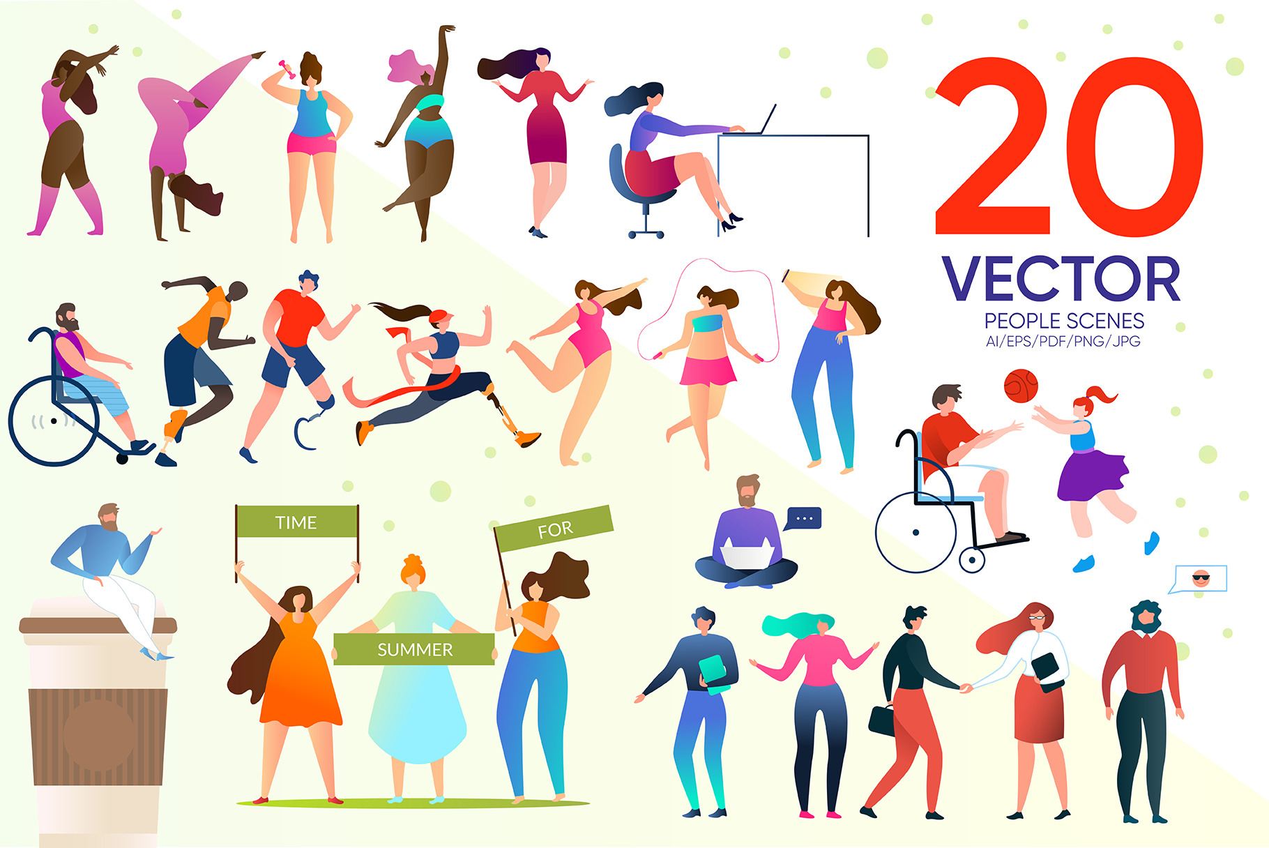 People Scenes Flat Collection, a Person Illustration by Tera Vector