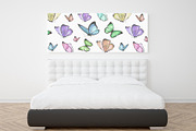 Set of watercolor blue butterflies, an Illustration by Art Watercolor (Thumbnail 4 of 6)