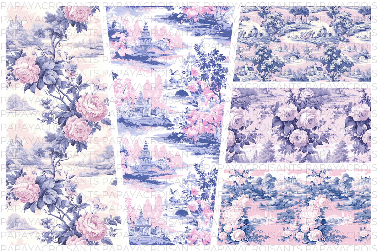 Romace Toile de jouy SeamlessPattern, a Pattern Graphic by STUDIO CHOTI (Photo 2 of 7)