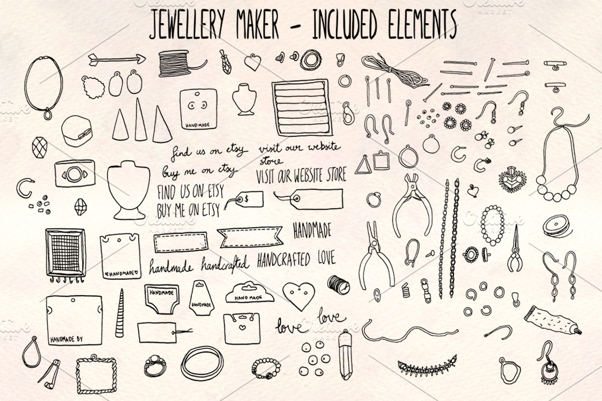 Jewellery Maker Vector Bundle, a Work Illustration by Violet LeBeaux (Photo 1 of 3)