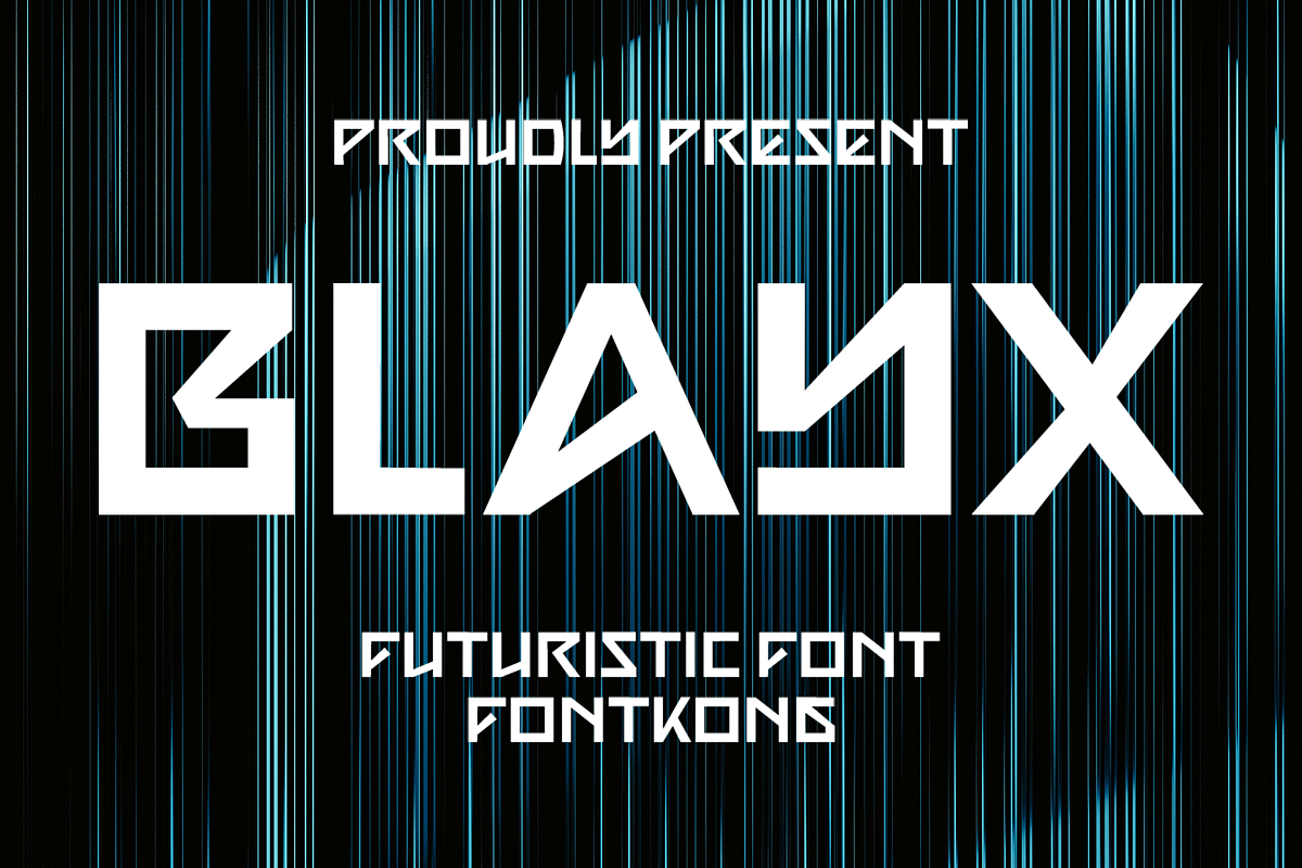 Blayx – Futuristic Display Font, a Sans Serif Font by overlaytemplates (Photo 1 of 5)