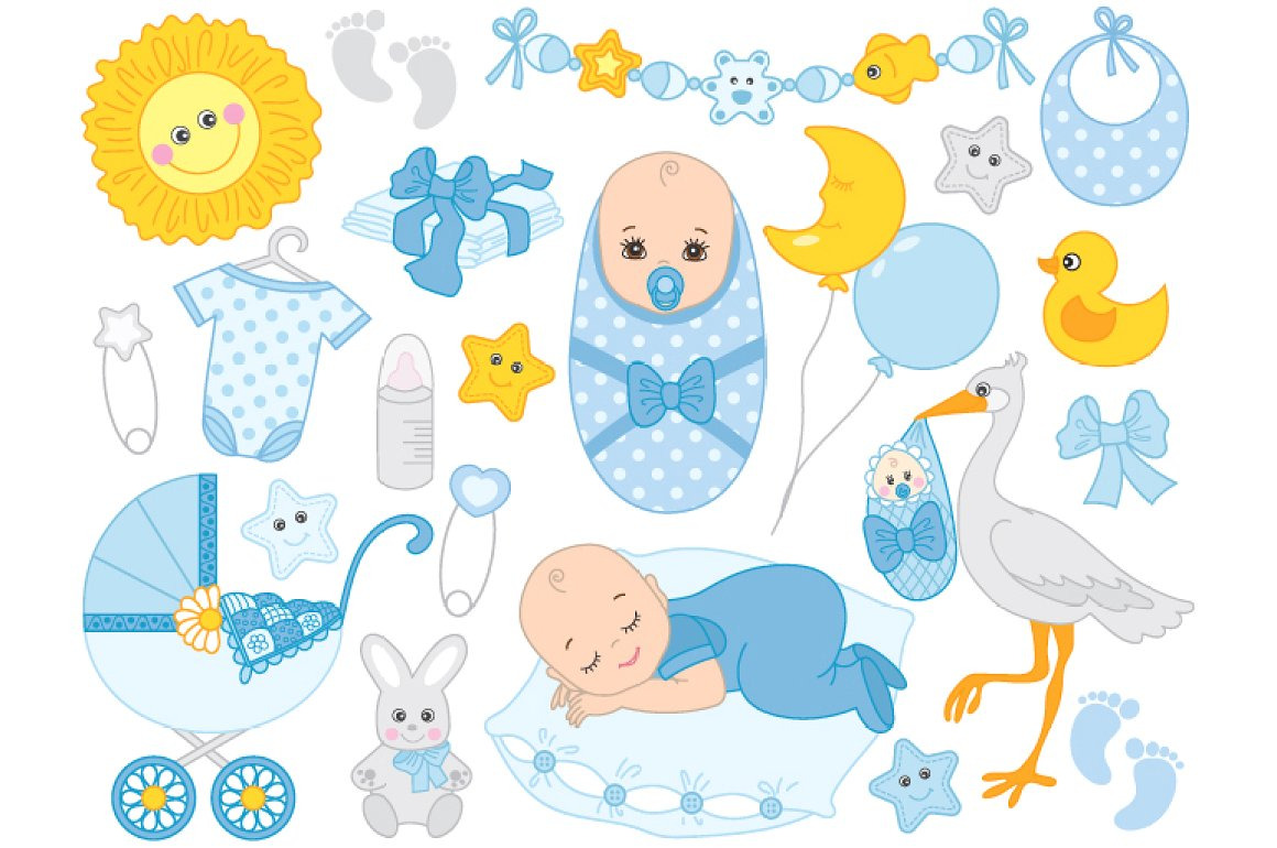 Vector Baby Boy Shower | Illustrations ~ Creative Market