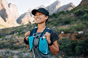 Smiling middle-aged female relaxing, a Person Photo by Artem Varnitsin